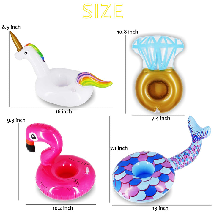 12 Pack Inflatable Floating Drinking Holders, Drink Floats Inflatable Cup Coasters for Pool Party