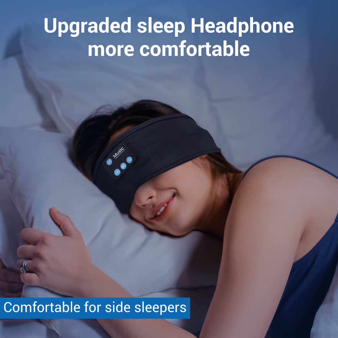 Bluetooth Headband,Headband Headphones Wireless Sleep Headphones with White Noise Mode and Ultra-Thin Speakers for Unisex Sleeping Running Workout Jogging Yoga Insomnia Air Travel (Black)
