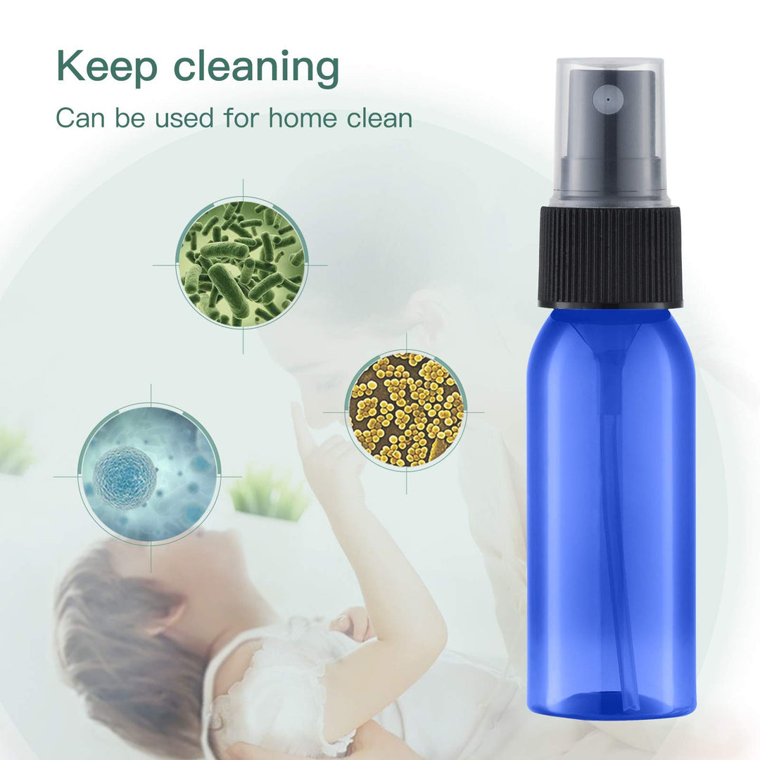 Unihome 12 Pcs, Blue: 1Oz. Small Empty Plastic Spray Bottles (12 Pack) With Fine Mist | Mini Leak Proof Travel Atomizer, Spritzer For Perfume, Cologne, Alcohol, Samples, Cleaning Solutio