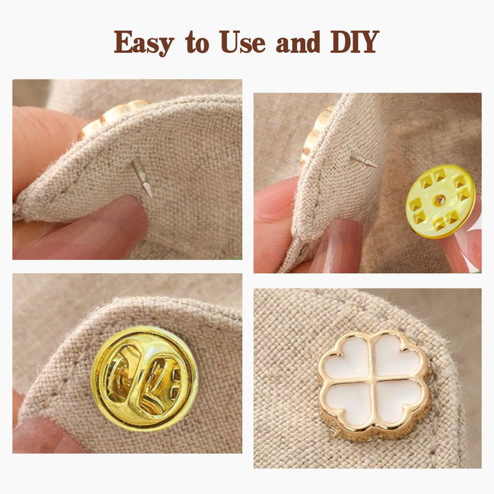 Pin Backs, Lapel Pin Backs, 50PCS Brass Metal Pin Backings for Brooch Tie Hat Badge Insignia, Gold