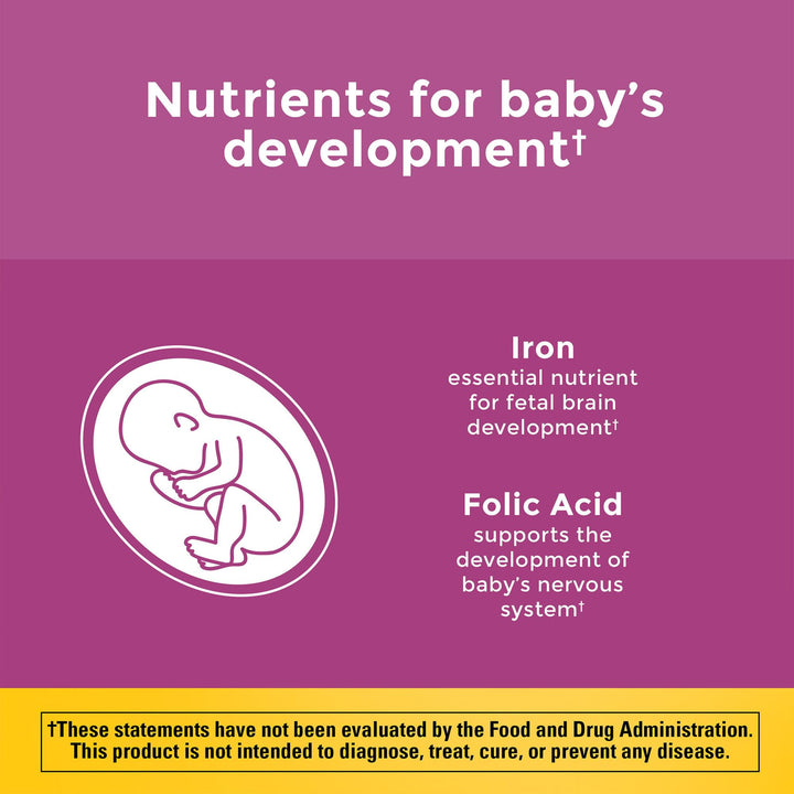 Prenatal Multivitamin with Folic Acid, Prenatal Vitamin and Mineral Supplement for Daily Nutritional Support, 250 Tablets, 250 Day Supply
