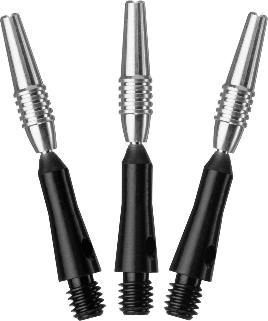 Spinster Aluminum Dart Shaft: Short (SH), Black, 3 Pack