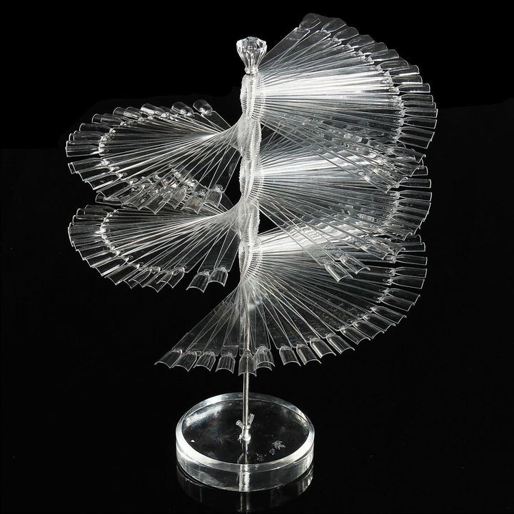 120 Sticks Nail Art Color Chart Display Stand Spiral False Nails Display Shelf Practice Tools For Solon Nails Polish Gel Show (Clear)