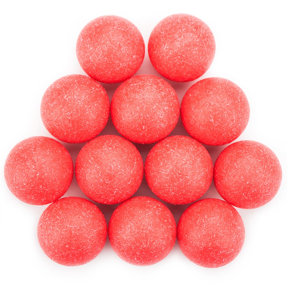 12 Pack of Red Textured Foosballs for Standard Foosball Tables & Classic Tabletop Soccer Game Balls