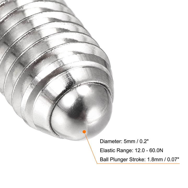 Ball Point Set Screws, M8 x 20mm 304 Stainless Steel Metric Spring Hex Socket Screw 8pcs