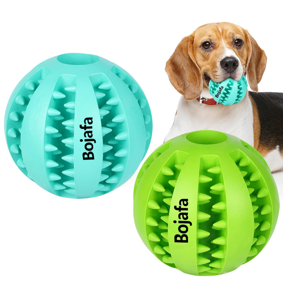 Dog Chew Toys for Teething: 2pack Durable Rubber Puppy Toys Ball for Boredom - Treat-Dispensing Toys for Small Medium Breed Teething/Chewing/Brain-Stimulating Indoor