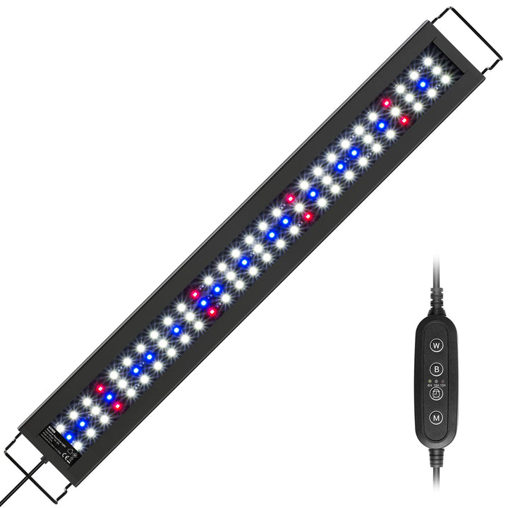 Full Spectrum Planted LED Aquarium Light, with Timer, for Freshwater Fish Tank, IP67, 24-30 Inch, 16 Watts