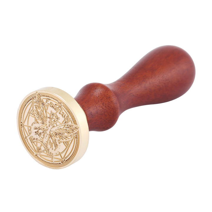 Butterfly Wax Seal Stamp, Vintage Brass Head Wooden Handle Sealing Stamp for Christmas Halloween Wedding Party Invitations
