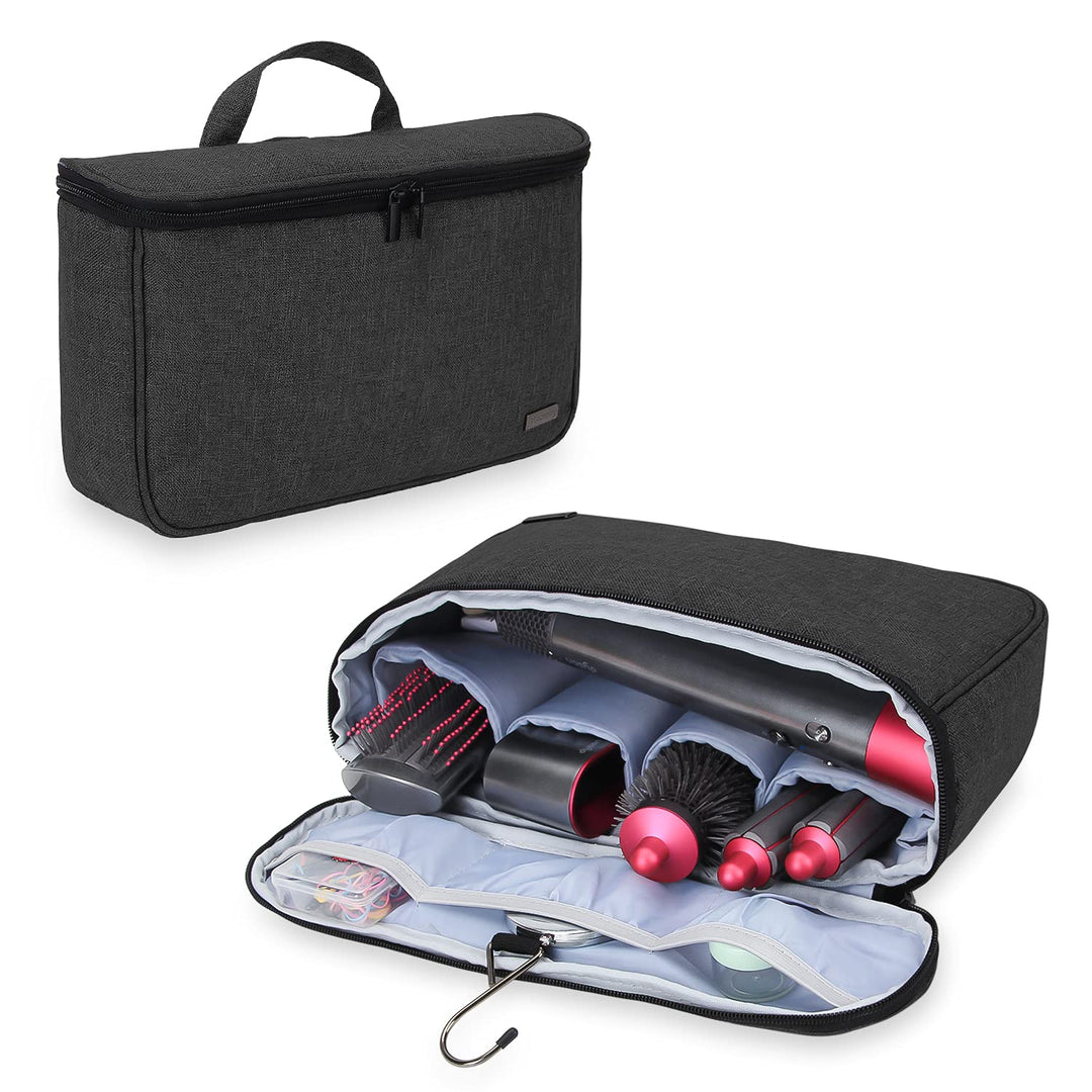 Travel Storage Bag Compatible with Dyson Airwrap Styler, Portable Travel Organizer for Airwrap Styler and Attachments, Black