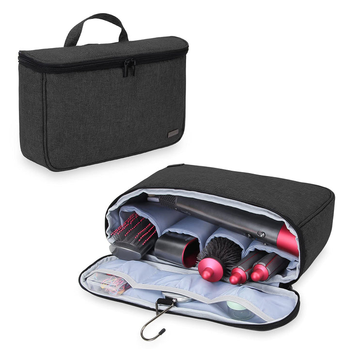 Travel Storage Bag Compatible with Dyson Airwrap Styler, Portable Travel Organizer for Airwrap Styler and Attachments, Black