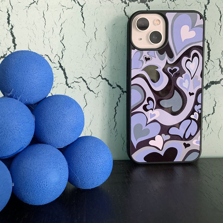 Cute Phone Cases Purple Love Heart Cute Phone Case Slim Soft Protective Phone Case Compatible with iPhone 12 and 12 pro