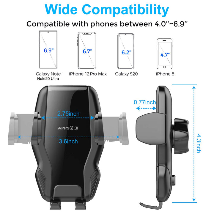 Car Phone Holder Mount Universal Dashboard Windshield Phone Mount for Car Sturdy Suction Cup Compatible with iPhone Samsung All 4”-7” Phones