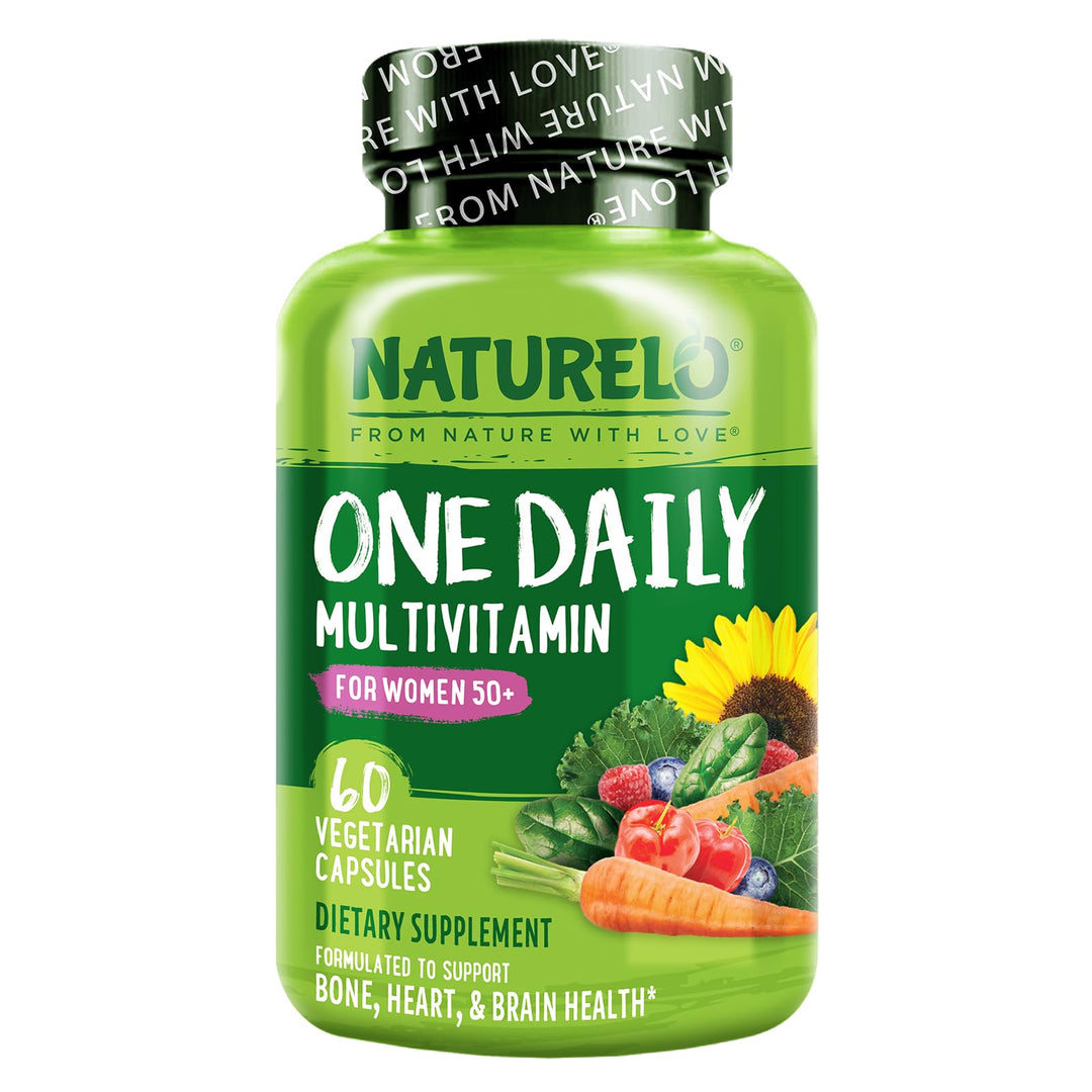 One Daily Multivitamin for Women 50+ (Iron Free) - Menopause Support for Women Over 50 - Whole Food Supplement - Non-GMO - No Soy - 60 Capsules - 2 Month Supply