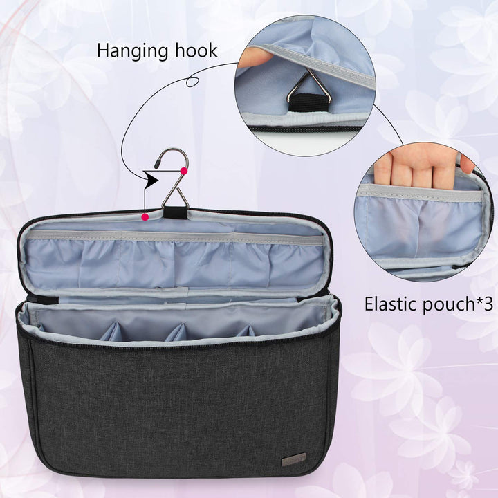 Travel Storage Bag Compatible with Dyson Airwrap Styler, Portable Travel Organizer for Airwrap Styler and Attachments, Black