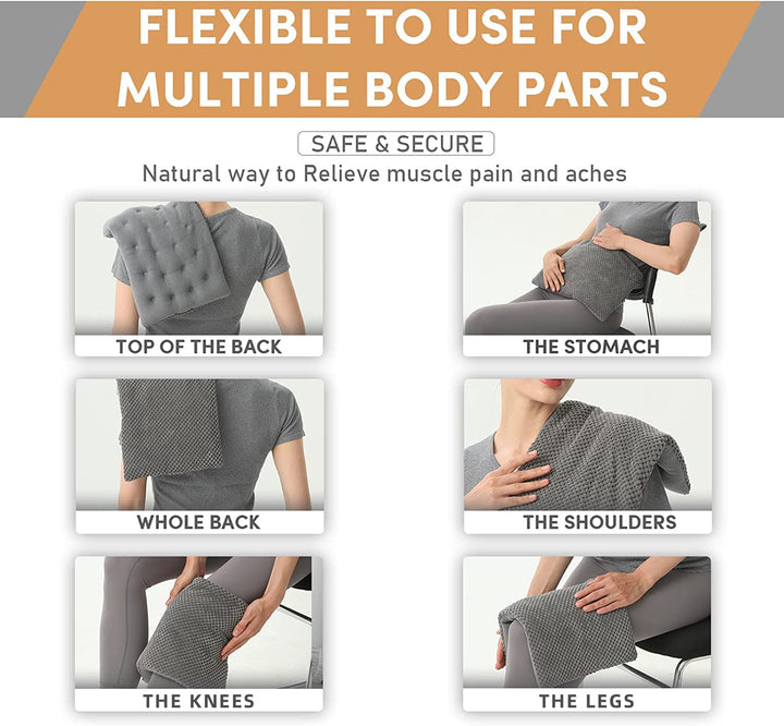 UNCN Wide Microwave Heating pad with Washable Cover 9 * 15 Microwavable Hot Pad for Neck Shoulder, Cramps, Back Cordless Warm Compress Weighted Moist Heat Pack for Aches, Unscented