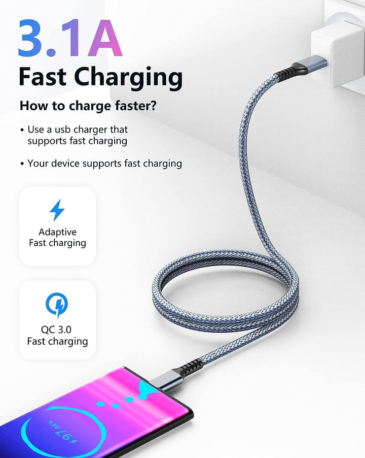 USB C Cable 1ft USB C to USB A 3.1 Gen 2 Adapter Charger Cable, Fast Charger, 10Gbps High-Speed for iPhone 15 Pro Max Samsung Galaxy S24 S23 S22 Pixel LG Moto PS5