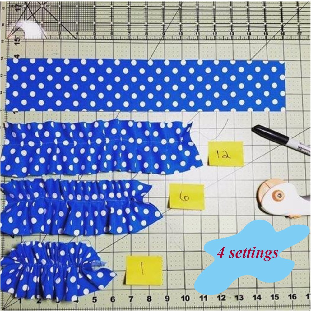 1 pcs Ruffler Sewing Machine Attachment Presser Foot for Low-Shank Brother, Singer, Babylock, New Home, Kenmore,Janome,White, Juki, Simplicity Sewing Machines