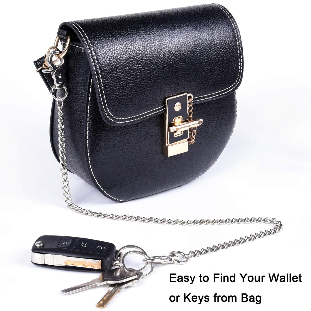 Wallet Chain, 16 inch Heavy Duty Pocket Keychain with Lobster Clasps and 2 Keyrings for Keys, Wallet, Jeans, Pants, Belt Loop, Purse and Handbag