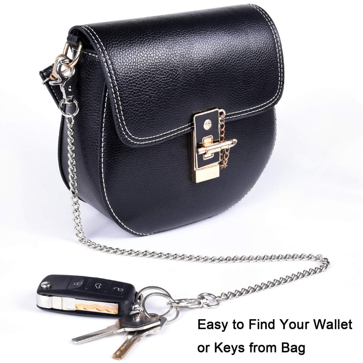 Wallet Chain, 16 inch Heavy Duty Pocket Keychain with Lobster Clasps and 2 Keyrings for Keys, Wallet, Jeans, Pants, Belt Loop, Purse and Handbag
