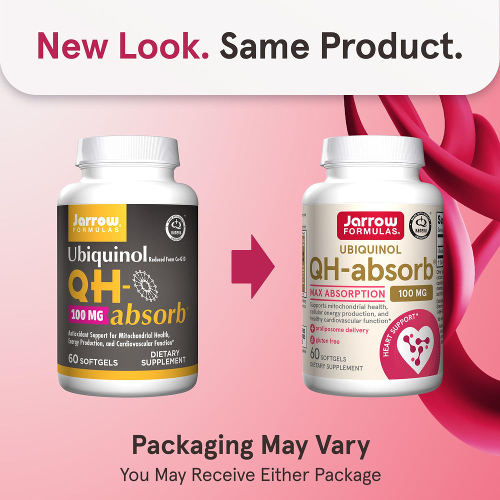 QH-Absorb, 100 mg, Ubiquinol Dietary Supplement for Healthy Cardiovascular Function, 60 Softgels, 60 Day Supply