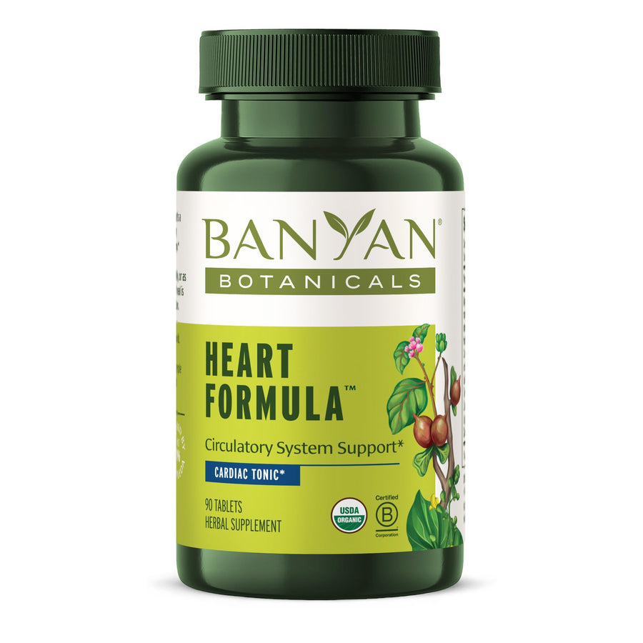 Heart Formula – Organic Herbal Heart Health Supplement with Hawthorn Berry and Guduchi – Supports Proper Function of The Heart* – 90 Tablets – Non-GMO Sustainably Sourced Vegan