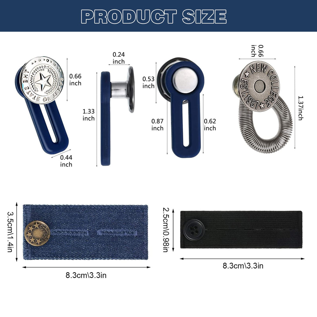 21 PCS Waistband Extenders, Button Extenders for Jeans, Waist Extenders for Pants for Women Men Pregnancy Jeans Skirt Collar Dress