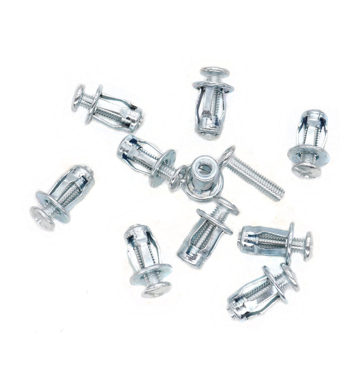 10-Pack M5x25mm Jack Nuts Petal Nuts Expansion Nut Thins Fixings Dowels with Screws Assembly for Hollow Wall Iron Skin Line Use in Thin Soft Wall