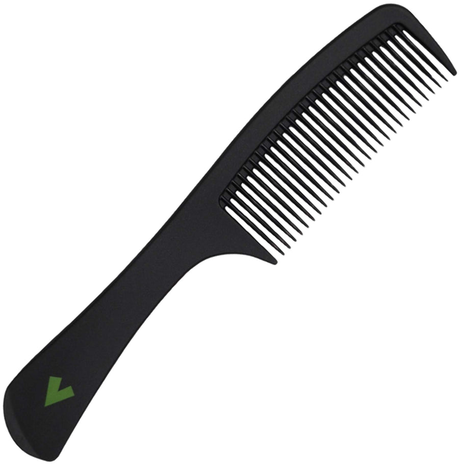 Professional Carbon Fiber Comb - (Multiple Styles) Anti Static Heat & Chemical Resistant Hair Combs - Rat Tail Comb, Styling Comb, Wide Tooth Comb, Wave Comb (Black) (Wide Tooth Comb)