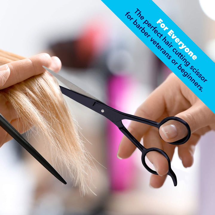Professional Hair Cutting Scissors - 6.5 Inches Overall Length - Barber Scissors for Men and Women - Professional Scissors for Salon and Home Use - Black Professional Shears