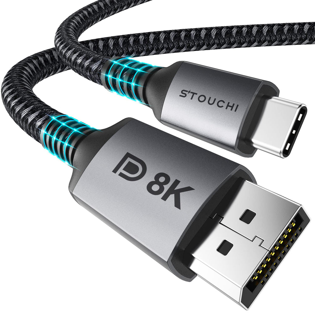USB C to DisplayPort 1.4 8K Cable 1M / 3.3Ft Thunderbolt 3 to DisplayPort 4K@144Hz/120Hz 5K@60Hz 2K@240Hz HBR3 DP1.4 Adapter for 2021 MacBook Pro, M1 Mac Mini, Dell XPS