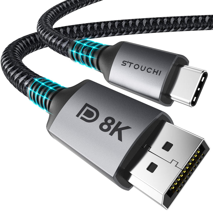 USB C to DisplayPort 1.4 8K Cable 1M / 3.3Ft Thunderbolt 3 to DisplayPort 4K@144Hz/120Hz 5K@60Hz 2K@240Hz HBR3 DP1.4 Adapter for 2021 MacBook Pro, M1 Mac Mini, Dell XPS