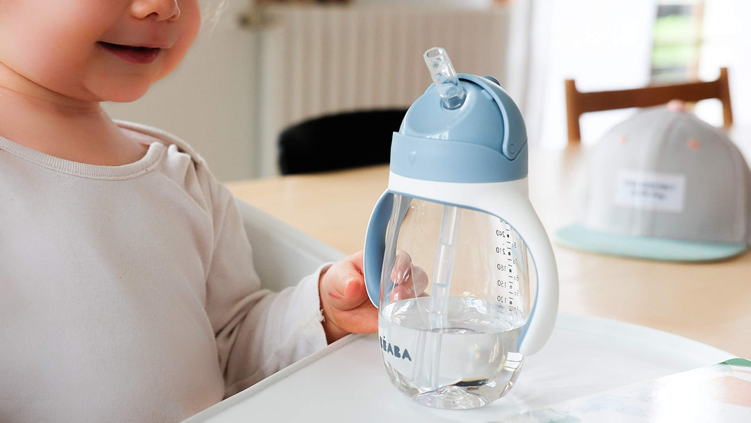 Straw Sippy Cup, Sippy Cup with Removable Handles, Sippy Cup with Straw, Baby Straw Cup, Toddler Cup, Toddler Straw Cups, 8+ months, 10 oz, Rain