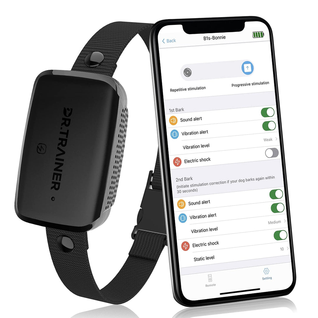 Dog Barking Shock Collar with APP Control, Waterproof Bark Collar with Custom Auto Intelligent Progressive Mode, Safe and Humane Rechargeable No Bark Collar for Small Medium Large Dogs