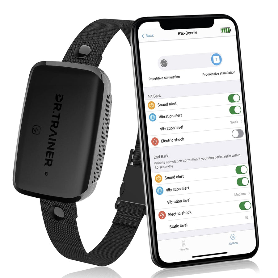 Dog Barking Shock Collar with APP Control, Waterproof Bark Collar with Custom Auto Intelligent Progressive Mode, Safe and Humane Rechargeable No Bark Collar for Small Medium Large Dogs