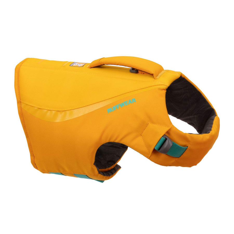 , Float Coat, Dog Life Jacket, Swimming Safety Vest with Handle, Wave Orange, Medium