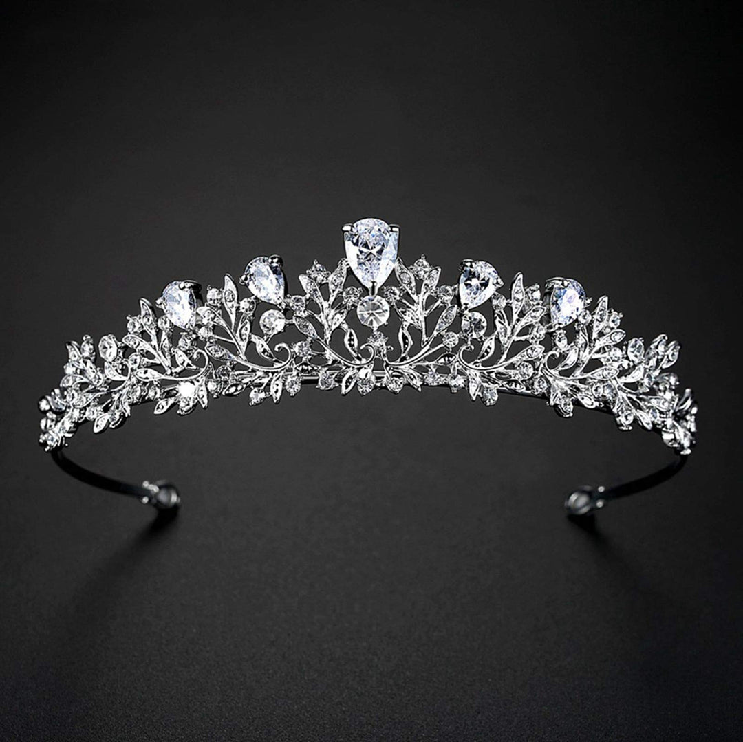 Zircon Crystal Wedding Tiara for Bride and Flower Girls, Princess Tiara Headband Pageant Crown Bridal Hair Accessories Jewelry for Women and Girls