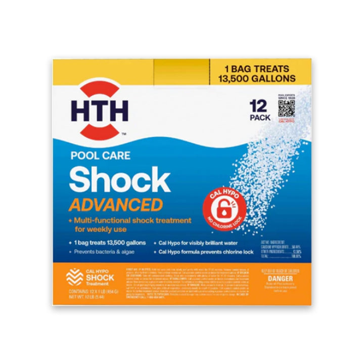52037R Pool Care Shock Advanced, Swimming Pool Chemical - Cal Hypo Formula, Prevents Bacteria & Algae, Restores Crystal Clear Water - Shock Treatment, 1lb (12 Pack)