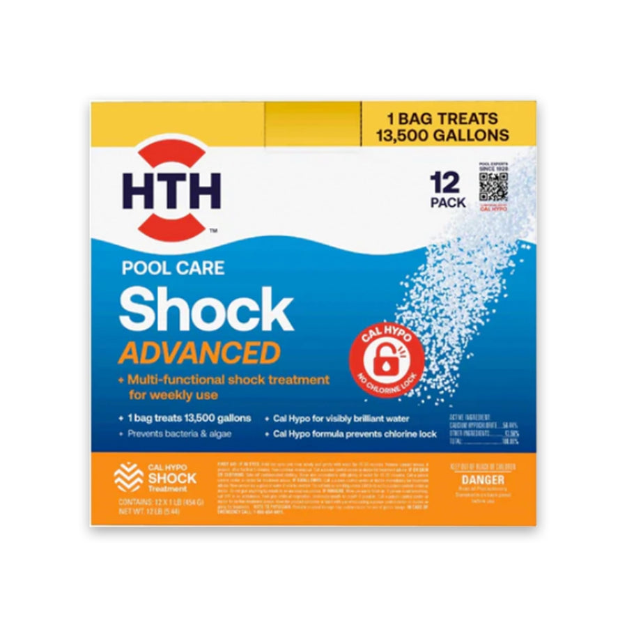 52037R Pool Care Shock Advanced, Swimming Pool Chemical - Cal Hypo Formula, Prevents Bacteria & Algae, Restores Crystal Clear Water - Shock Treatment, 1lb (12 Pack)