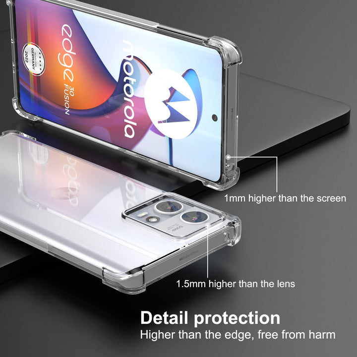 for Motorola Edge 30 Fusion Case, Crystal Clear Scratch Resistant Reinforced Corners TPU Rubber Soft Skin Silicone Protective Cover for Motorola Edge 30 Fusion 2022