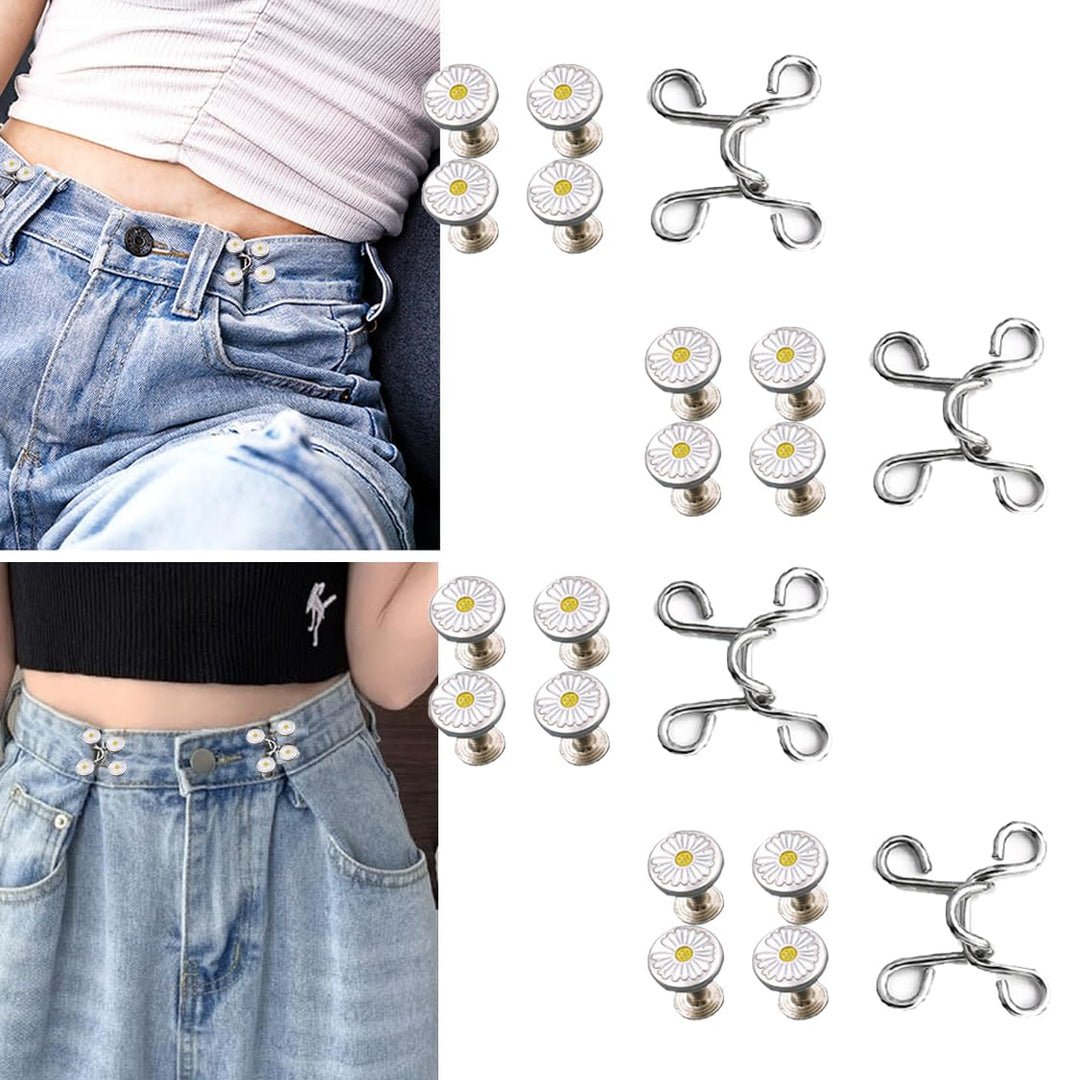 20 Pieces Adjustable Waist Buckle Extender Set Jeans Extender Waist Extender Button for Pants Adjustable Jean Button Perfect Fit Instant Button