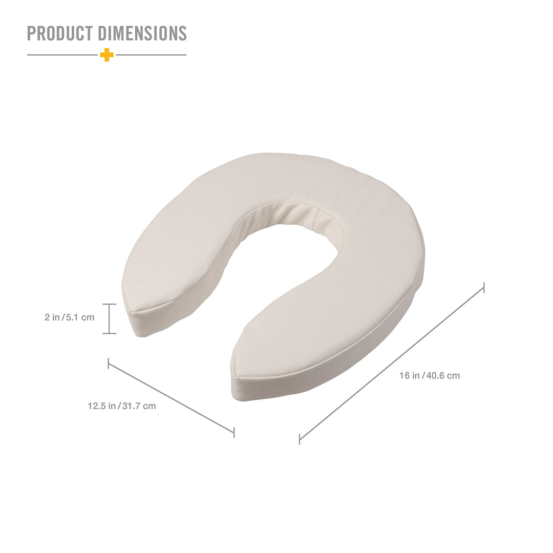 Raised Toilet Seat Cushion Seat Cushion and Seat Cover to Add Extra Padding to the Toilet Seat while Relieving Pressure, Tear Resistant, FSA & HSA Eligible, 2 Inch Pad, White