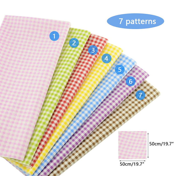 7 Pieces Cotton Fabric Plainl Printed (20x20), Comfortable Fabric for Sewing, Patchwork Quilting Fabric, Pretty Flower Pattern Material for Quilting Sewing Cloths Sewing DIY Artcraft -Color Pattern