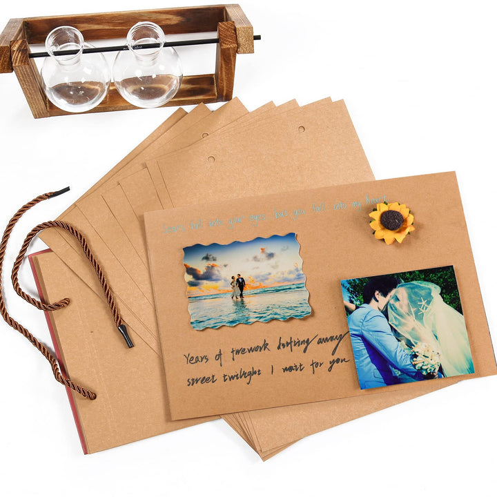 Scrapbook Photo Album Our Adventure Book Up Movie Scrap Photo Book Embossed Words DIY Memory Book for Couple Travel Friend