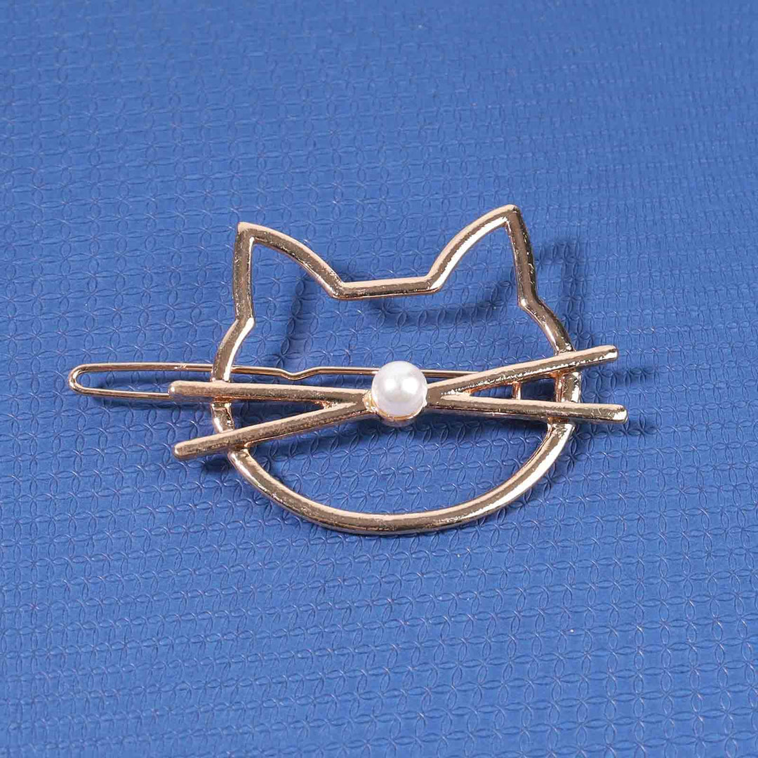 Cat Hair Clip Barrette Silver Hair Barrette Pin Animal Hair Barrette Clips Decorative Hair Accessories for Women and Girls Cat Lover Gifts (Silver)