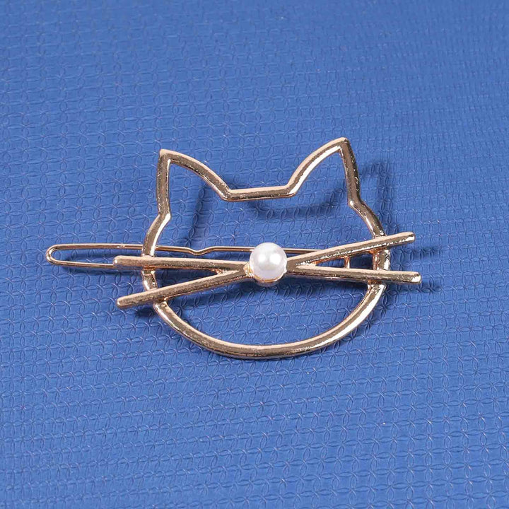 Cat Hair Clip Barrette Silver Hair Barrette Pin Animal Hair Barrette Clips Decorative Hair Accessories for Women and Girls Cat Lover Gifts (Silver)