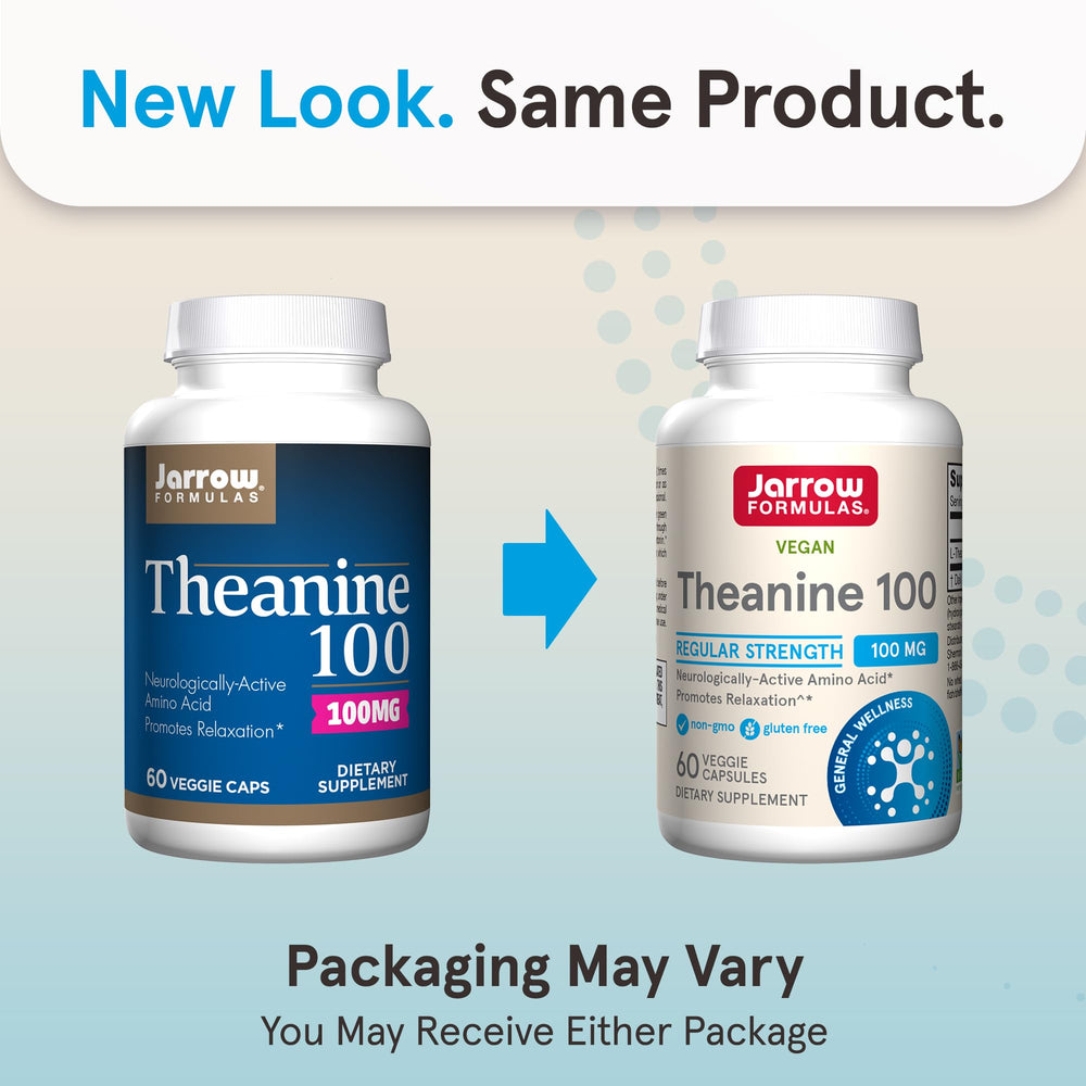 Regular Strength Theanine 100 mg, Dietary Supplement, 60 Capsules, 60 Day Supply