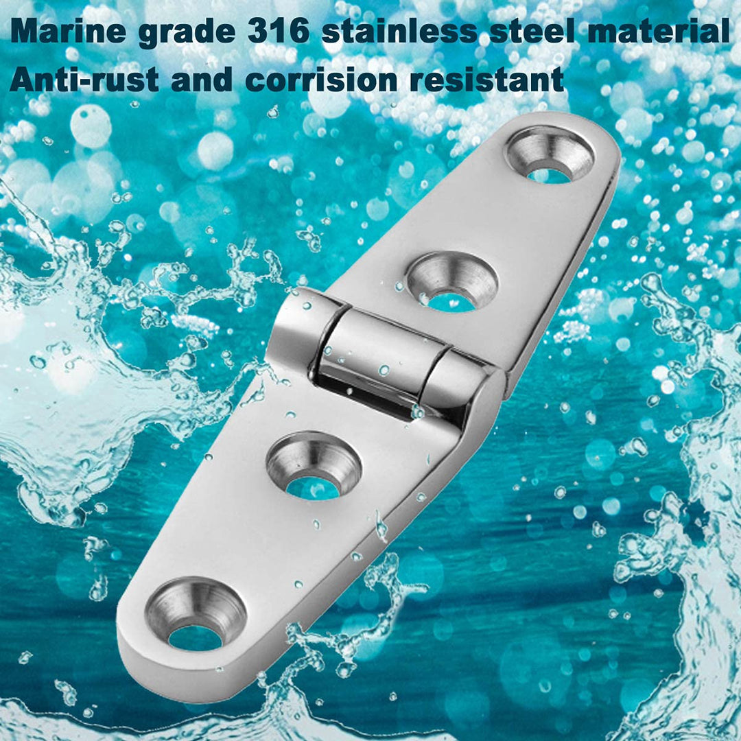 Boat Strap Hinges 4 x 1 316 Stainless Steel Hinge,Marine Heavy Duty Deck Cupboard Hinge,Cabinet Hatch Hardware,Pack of 2