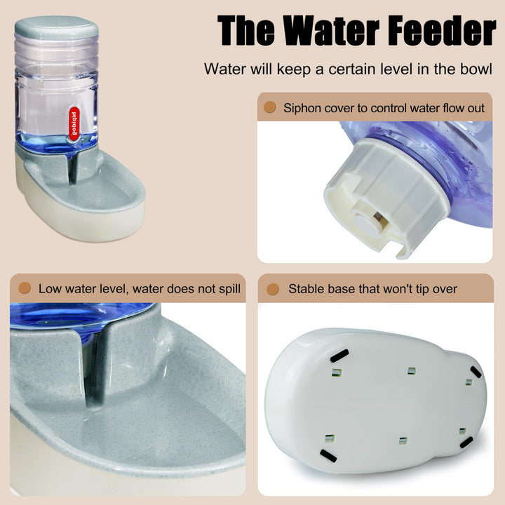 Automatic Pet Feeder Small&Medium Pets Automatic Food Feeder and Waterer Set 3.8L, Travel Supply Water Dispenser for Dogs Cats Pets Animals
