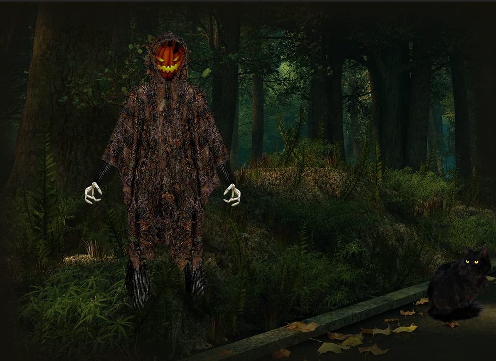 3D Leafy Camo Poncho Camoflage Woodland Cape Lightweight Ghillie Suit for Men, Ghillie Hood for Turkey Hunting Bird Watching Military Training Outdoor Airsoft Wildlife Photography Halloween