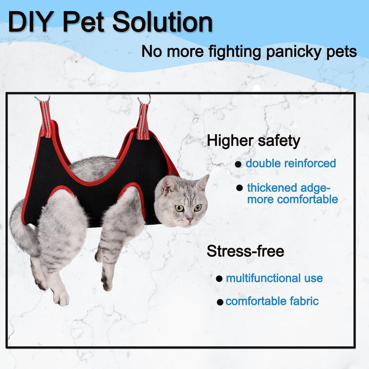 Dog Grooming Hammock Harness,Breathable Pet Cat Hammock Restraint Bag,Dog Grooming Sling Helper for Trimming Nail and Ear/Eye Care(S Size,8.5)